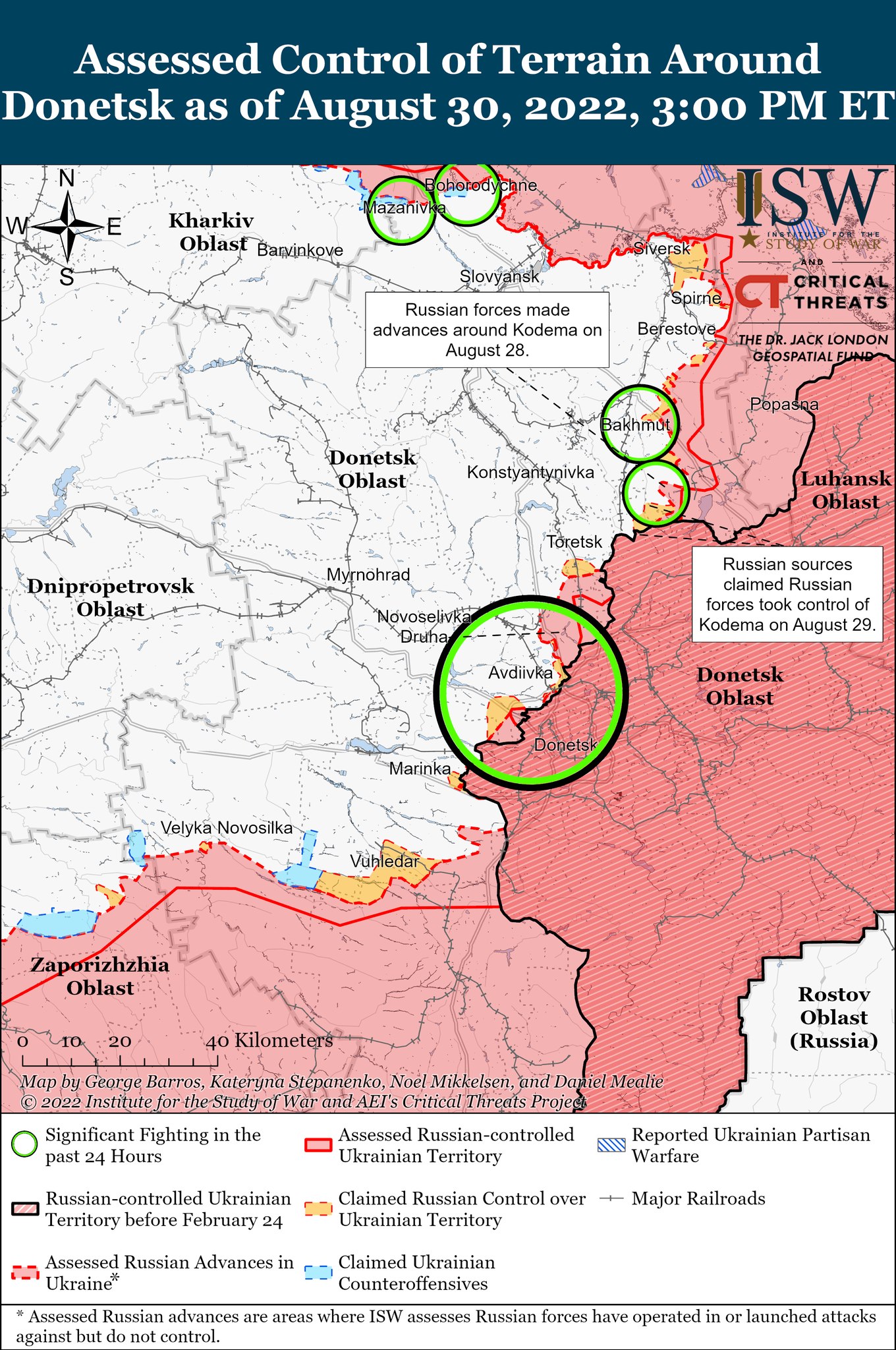 Карта боевых действий в Украине