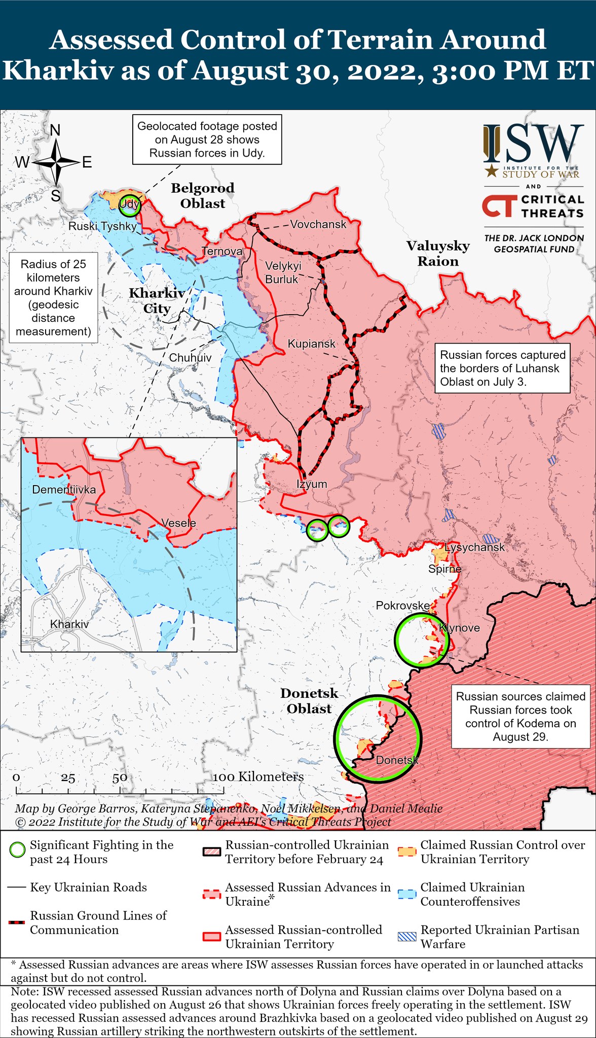 Карта боевых действий в Украине