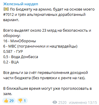 Бюджетный комитет предлагает Раде выделить дополнительные 23 млрд грн на безопасность и оборону