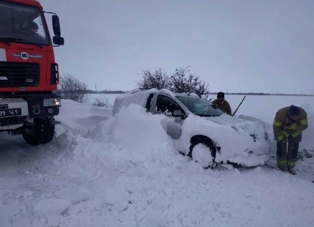 Пробка в Одесской области. Фото: ГСЧС