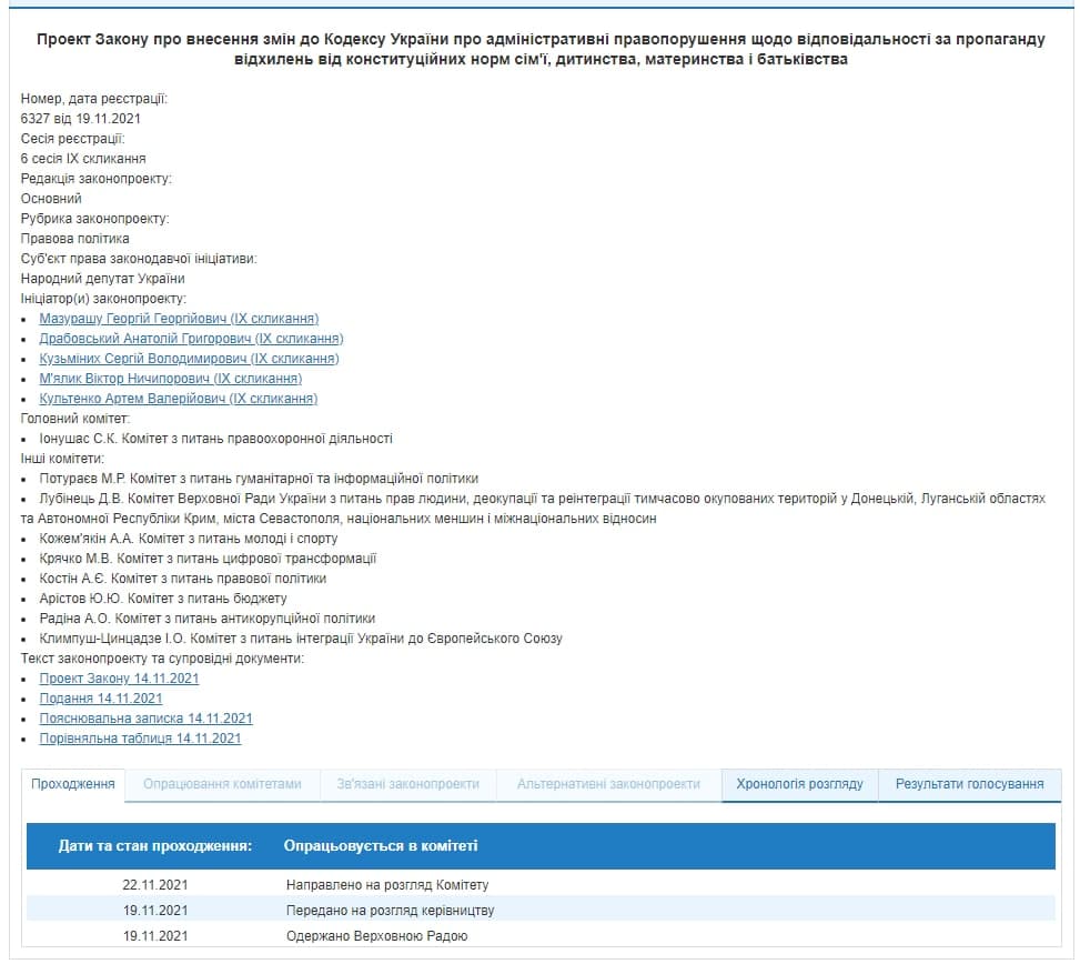 Скриншот с сайта Верховной Рады