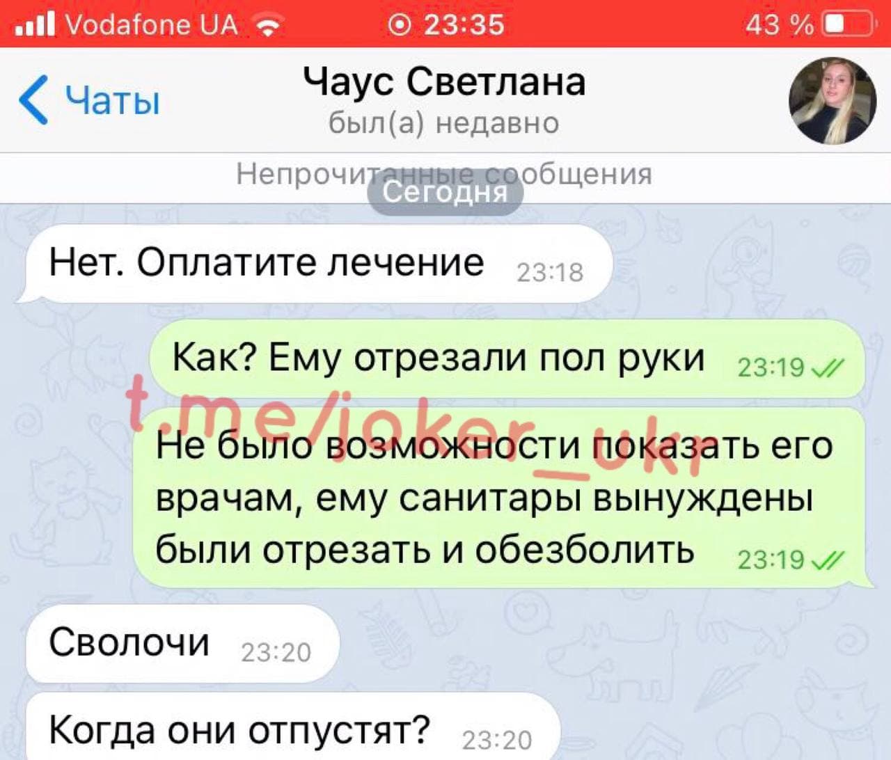 Скриншот 24 переписки с женой Чауса