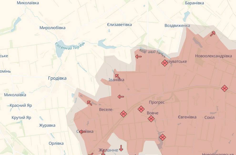 Карта бойових дій (2). Джерело - Телеграм